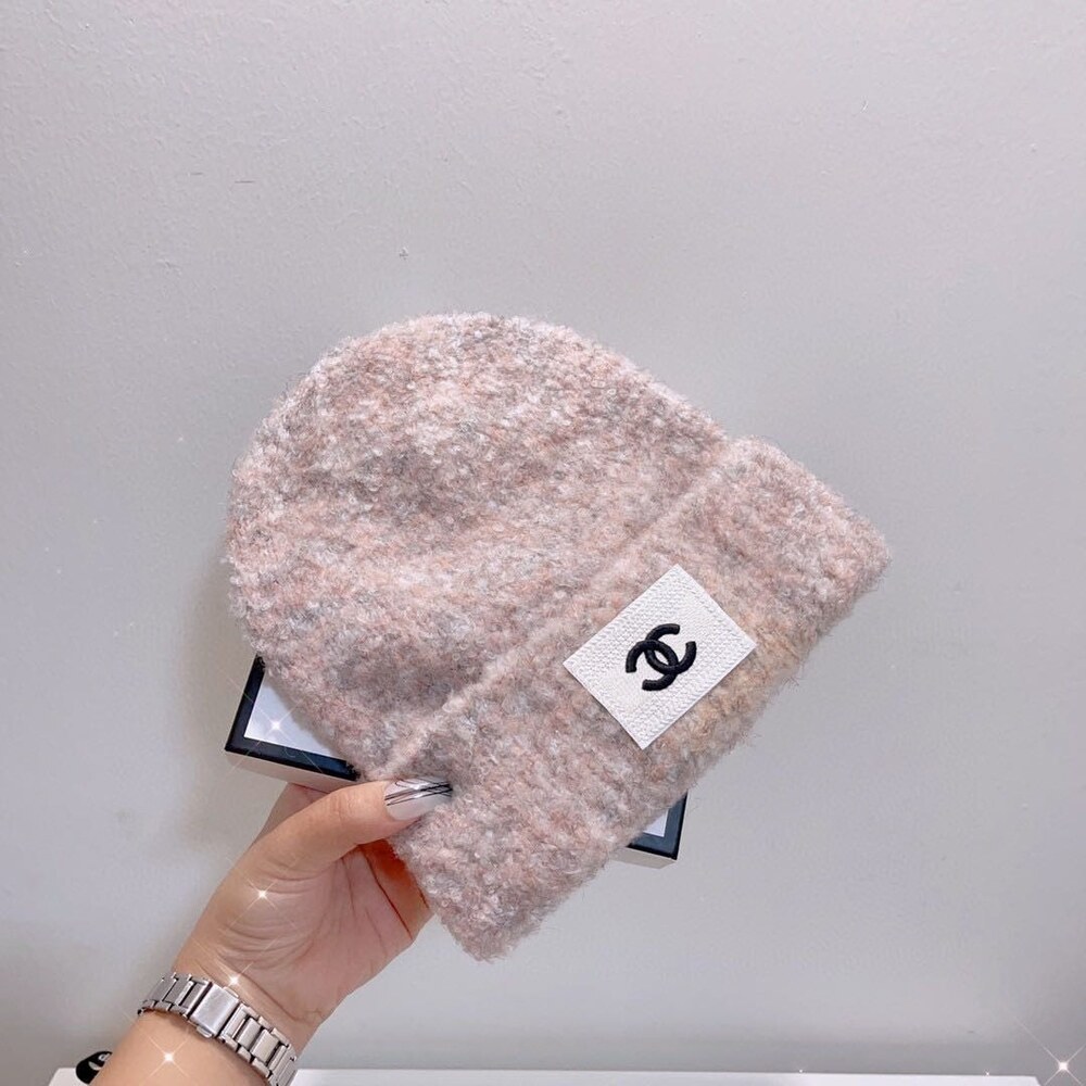 Chanel Bouclé Knit Beanie with CC Patch - Picture 8 of 9